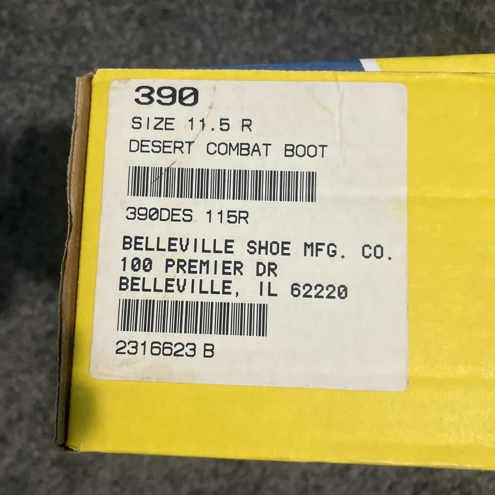 New in the box Belleville 390 Men's Military Desert Tan Combat Boot size 11.5R